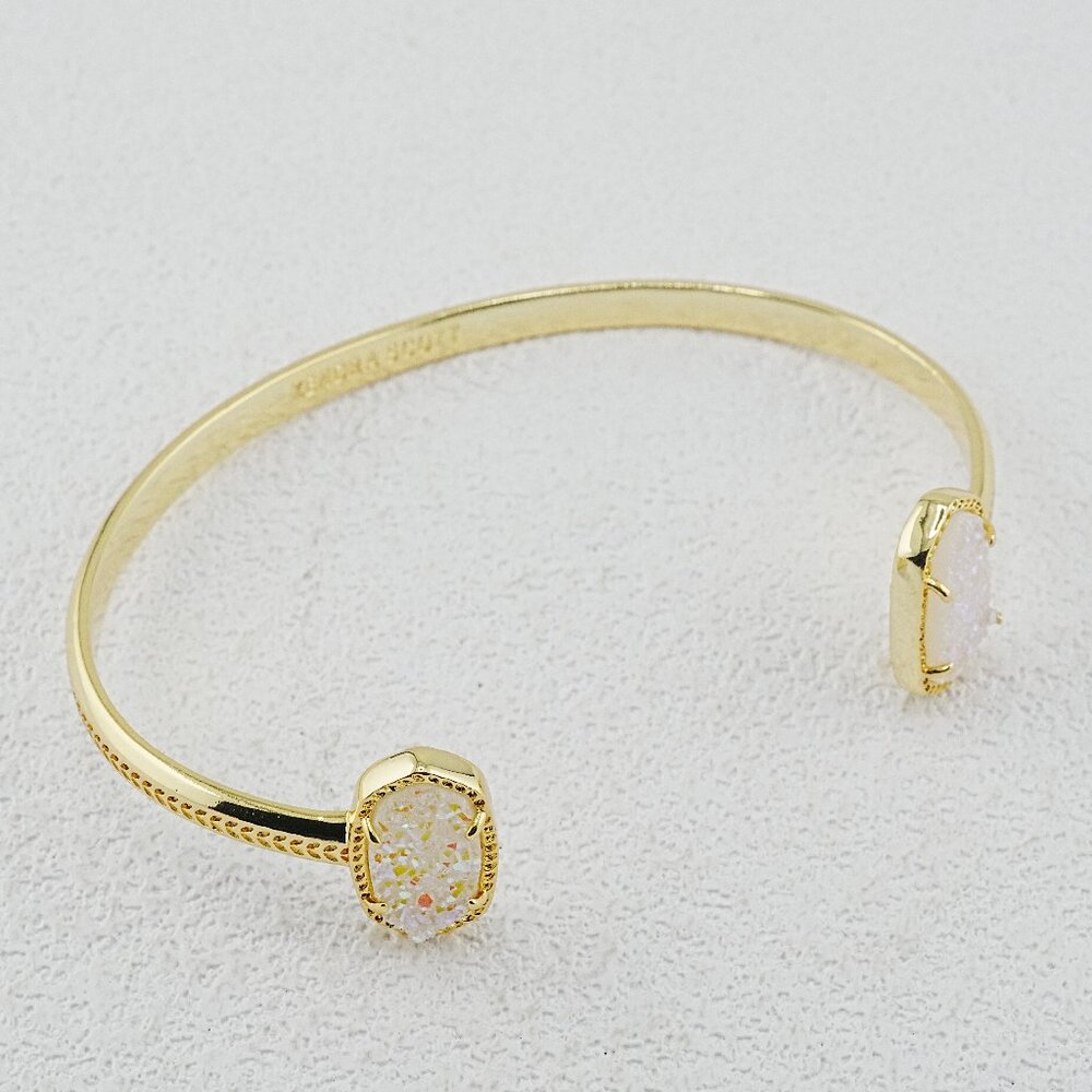 Kendra Scott Oval White Quartz Bangle